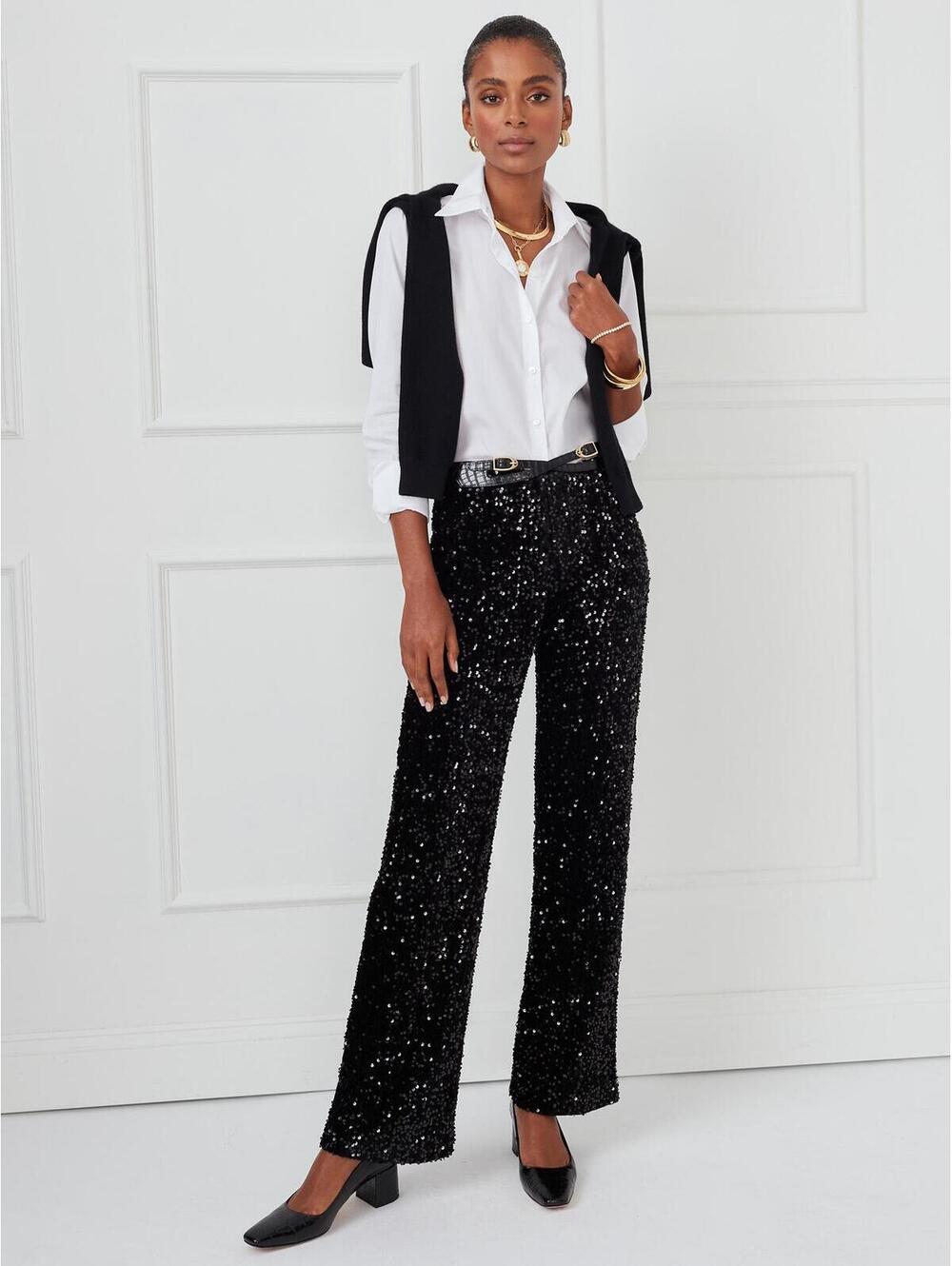 JM McLaughlin Carter Black Sequin Pants